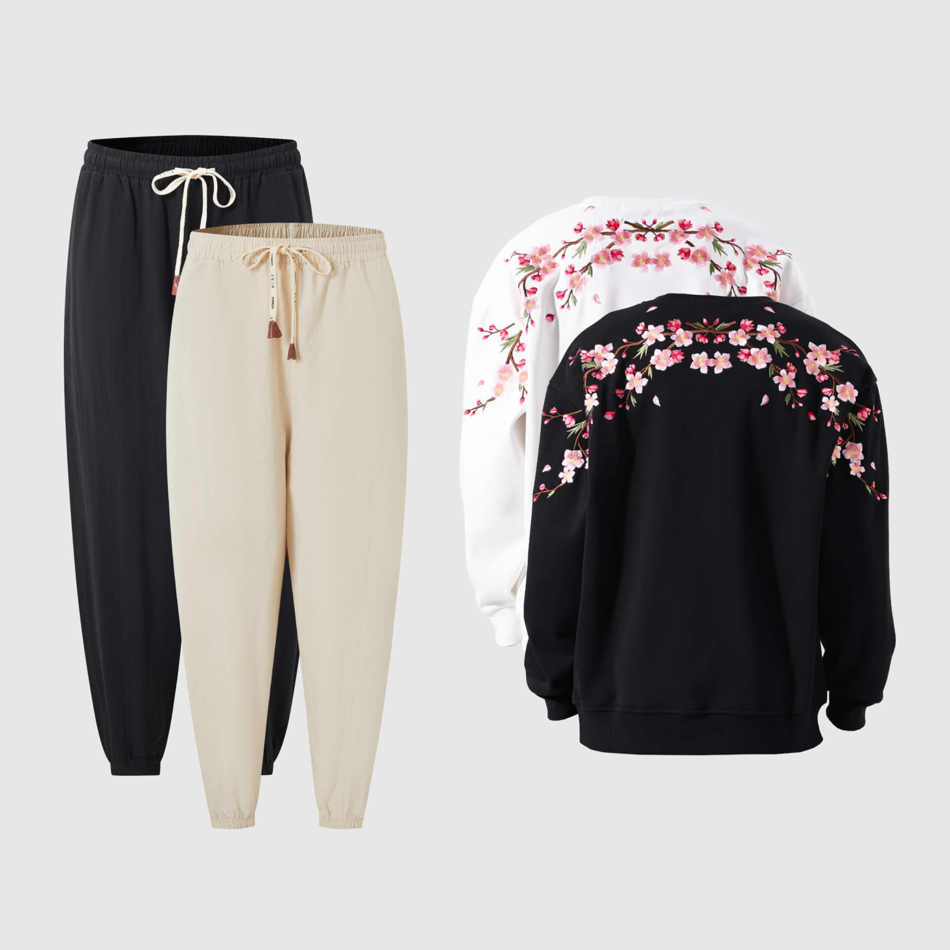 2 Kireina 2.0 Pants + 2 Sakura Embroidered Shirt