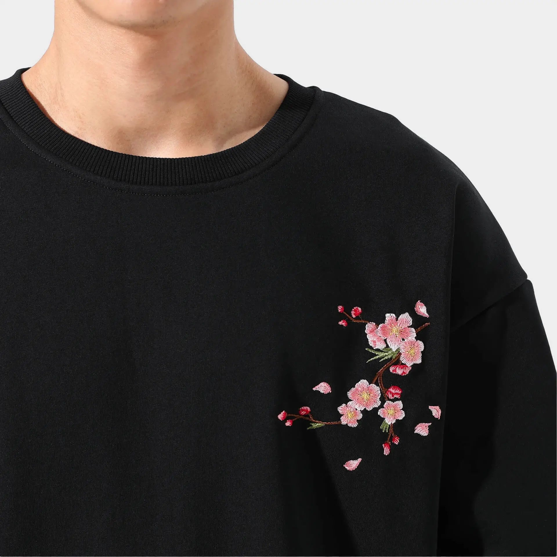 Sakura Embroidered Sweatshirt Kidoriman